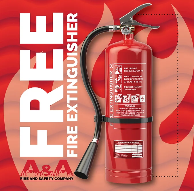 free fire extinguisher for every new customer's fire inspection in the month of august