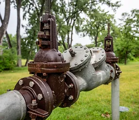 water pipes in a field